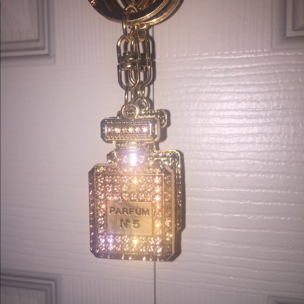 Two Rhinestone Fragrance Bottle Keychains - Picture 2 of 4